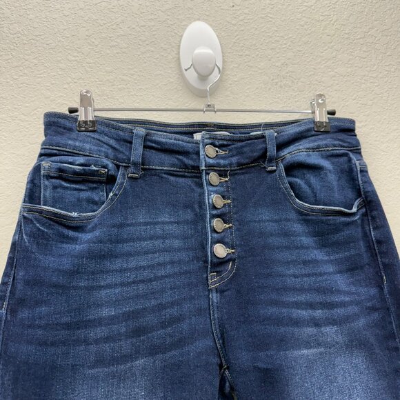 KanCan High Rise Ankle Skinny Button Fly Stretch Denim Blue Jeans Womens size 30 - Picture 3 of 12